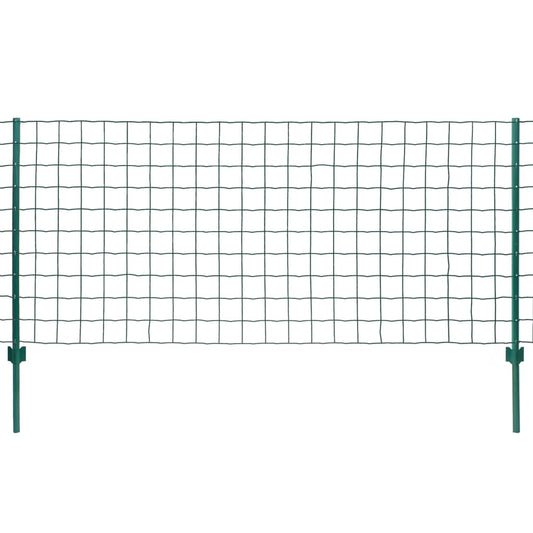 142813 vidaXL Euro Fence Steel 20x1,5 m Green
