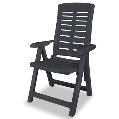 Garden Chair | Set of 2 | Anthracite | Plastic | Medium | Foldable