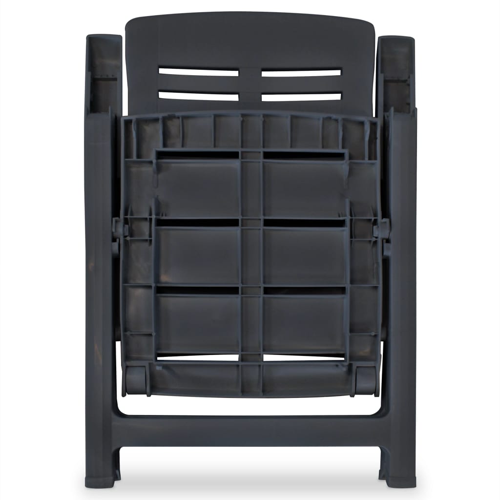Garden Chair | Set of 2 | Anthracite | Plastic | Medium | Foldable
