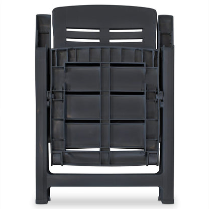 Garden Chair | Set of 2 | Anthracite | Plastic | Medium | Foldable