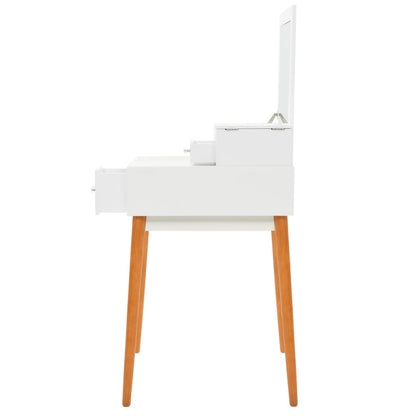 Dressing Table | White and brown | MDF, Glass, Pinewood, Metal | Medium