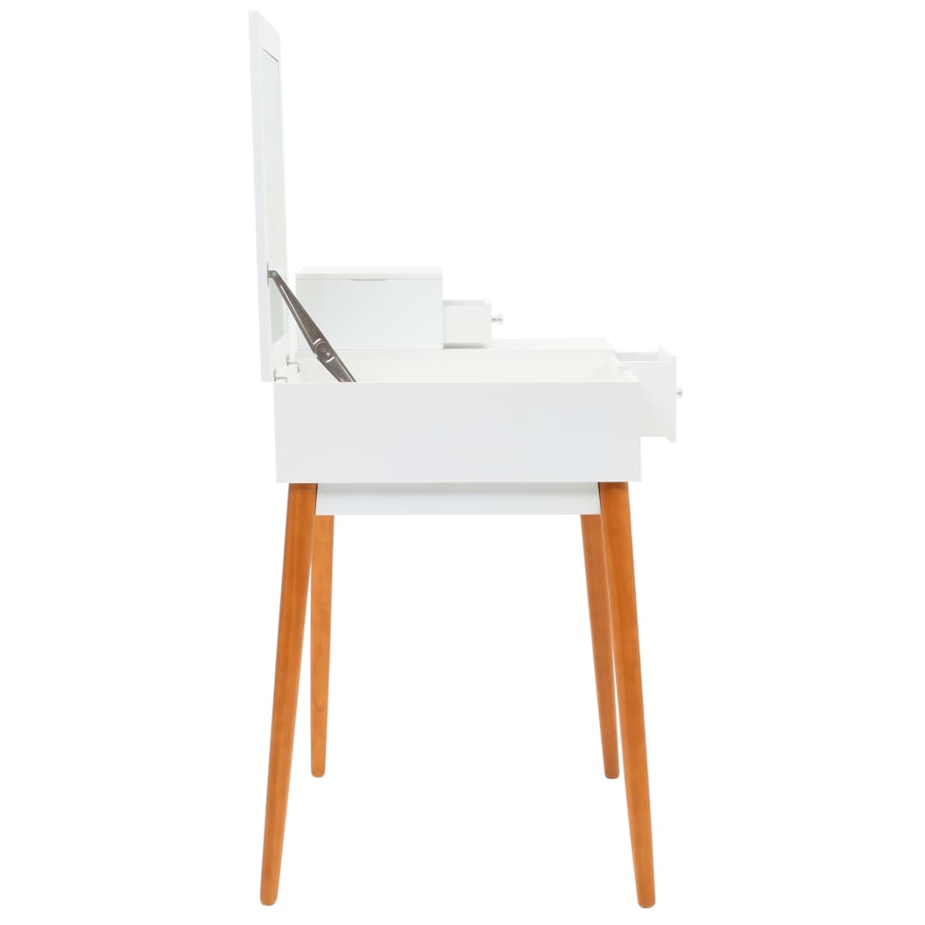 Dressing Table | White and brown | MDF, Glass, Pinewood, Metal | Medium