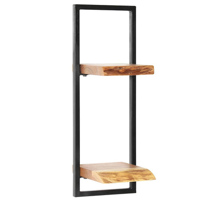 246014 vidaXL Wall Shelf Set 5 Pieces Solid Acacia Wood and Steel