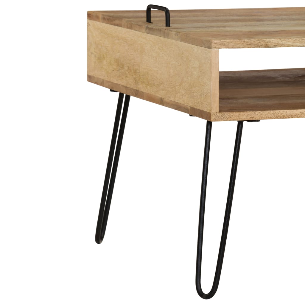246021 vidaXL TV Stand Solid Mango Wood 110x35x45 cm