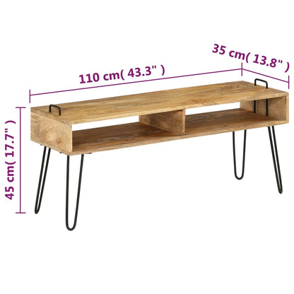246021 vidaXL TV Stand Solid Mango Wood 110x35x45 cm