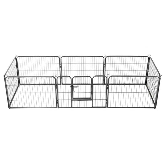 Dog Playpen | Black | Powder-Coated Steel | 60 cm height x 240 cm width
