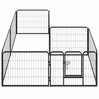 170572 vidaXL Dog Playpen 8 Panels Steel 80x60 cm Black