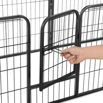 170572 vidaXL Dog Playpen 8 Panels Steel 80x60 cm Black