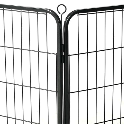170573 vidaXL Dog Playpen 12 Panels Steel 80x60 cm Black