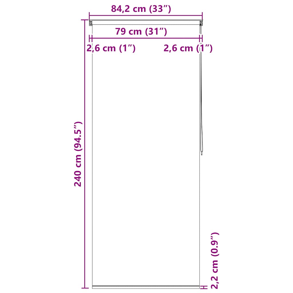 Shower Roller Blind 80x240 cm Bubble
