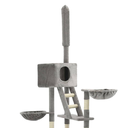 Cat Tree with Sisal Scratching Posts 230-260 cm Grey