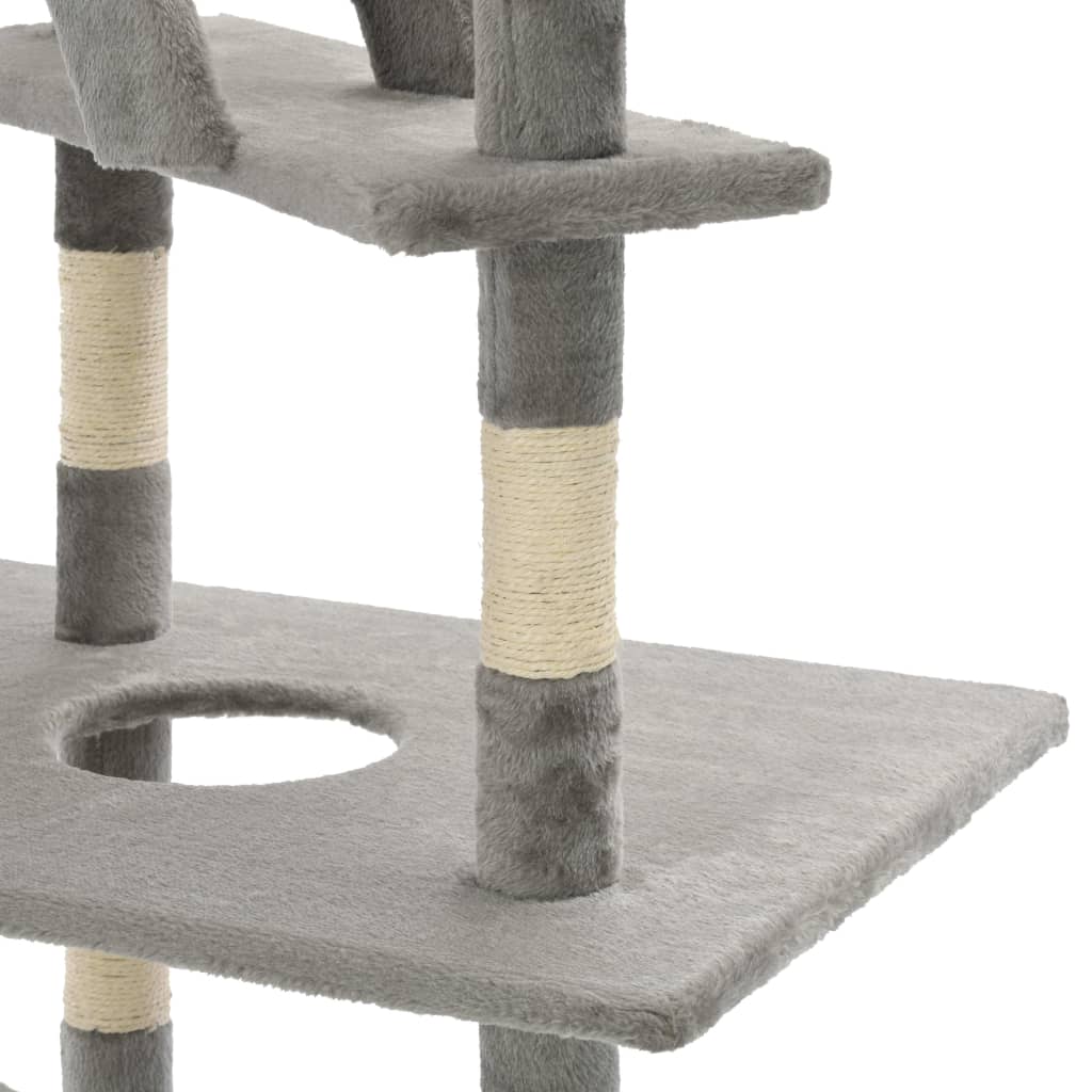 Cat Tree with Sisal Scratching Posts 230-260 cm Grey