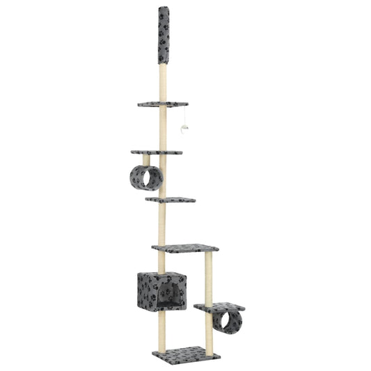 Cat Tree | Grey with Paw Prints