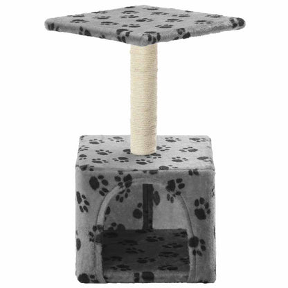 Cat Tree with Sisal Scratching Post 55 cm Grey Paw Print