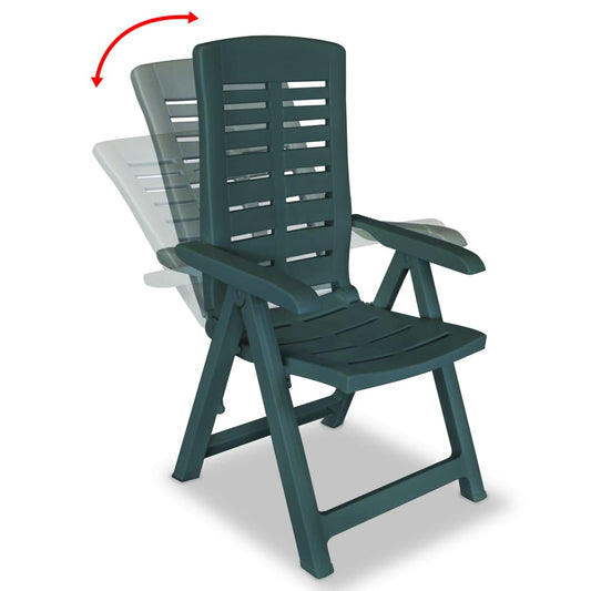 Garden Chair | Set of 4 | Green | Plastic | Standard | Foldable