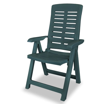 Garden Chair | Set of 4 | Green | Plastic | Standard | Foldable
