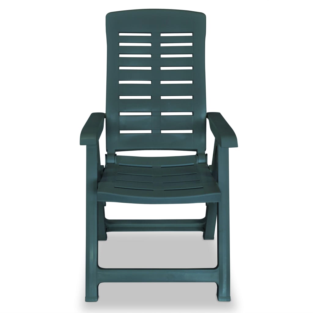 Garden Chair | Set of 4 | Green | Plastic | Standard | Foldable