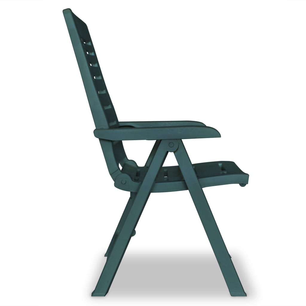 Garden Chair | Set of 4 | Green | Plastic | Standard | Foldable
