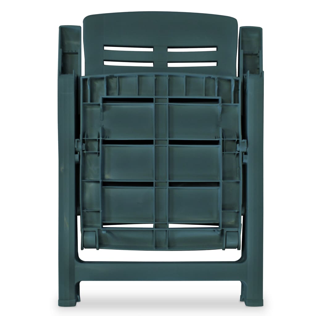 Garden Chair | Set of 4 | Green | Plastic | Standard | Foldable