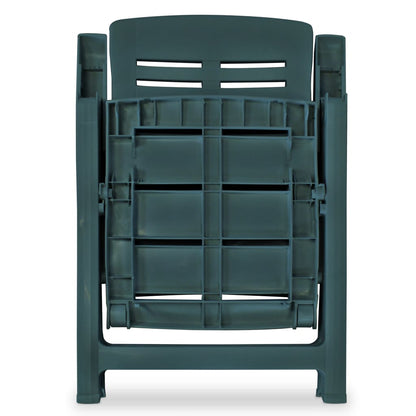 Garden Chair | Set of 4 | Green | Plastic | Standard | Foldable