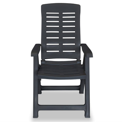 Reclining Chair | Set of 4 | Anthracite | Plastic | Standard | Foldable