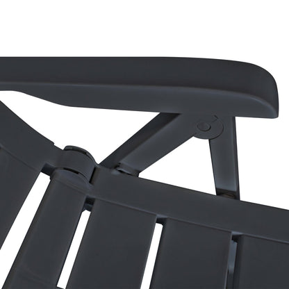 Reclining Chair | Set of 4 | Anthracite | Plastic | Standard | Foldable