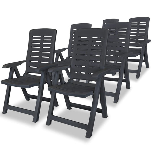 Garden Chair | Set of 6 | Anthracite | Plastic | Standard | Foldable