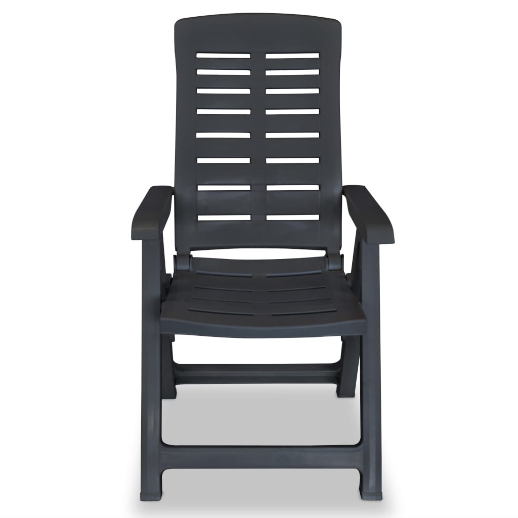 Garden Chair | Set of 6 | Anthracite | Plastic | Standard | Foldable