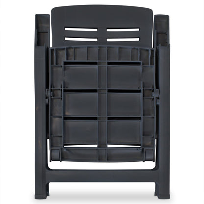 Garden Chair | Set of 6 | Anthracite | Plastic | Standard | Foldable