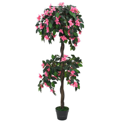 Artificial Rhododendron Plant with Pot 155 cm in vibrant green and pink colours, ideal for adding a touch of nature to your office without the need for maintenance.
