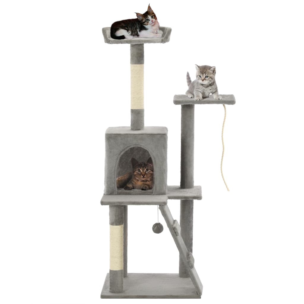 Cat Tree with Sisal Scratching Posts 120 cm Grey