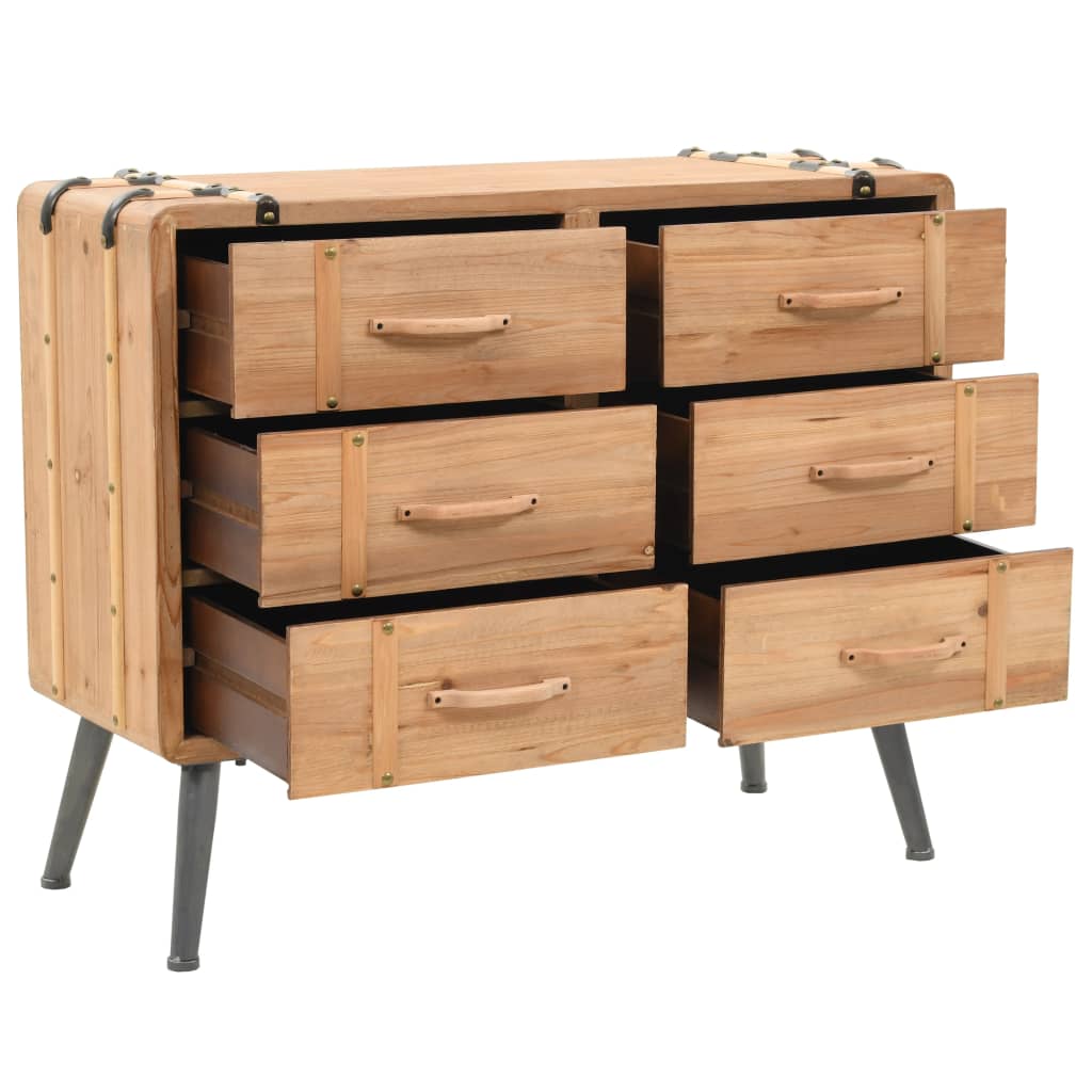 Drawer Cabinet | Natural wood | Solid fir wood, MDF, steel | 91x35x73cm