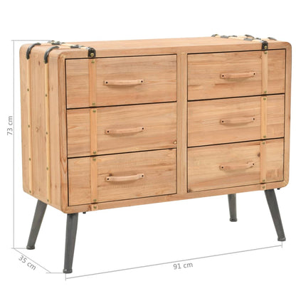 Drawer Cabinet | Natural wood | Solid fir wood, MDF, steel | 91x35x73cm