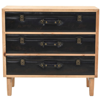 Drawer Cabinet | Natural wood with black details