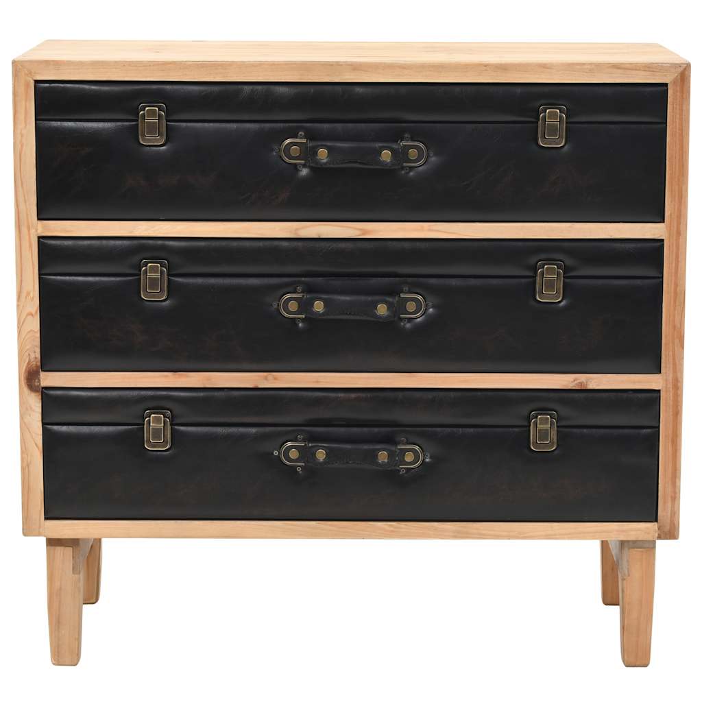 245778 vidaXL Drawer Cabinet Solid Fir Wood 80x36x75 cm