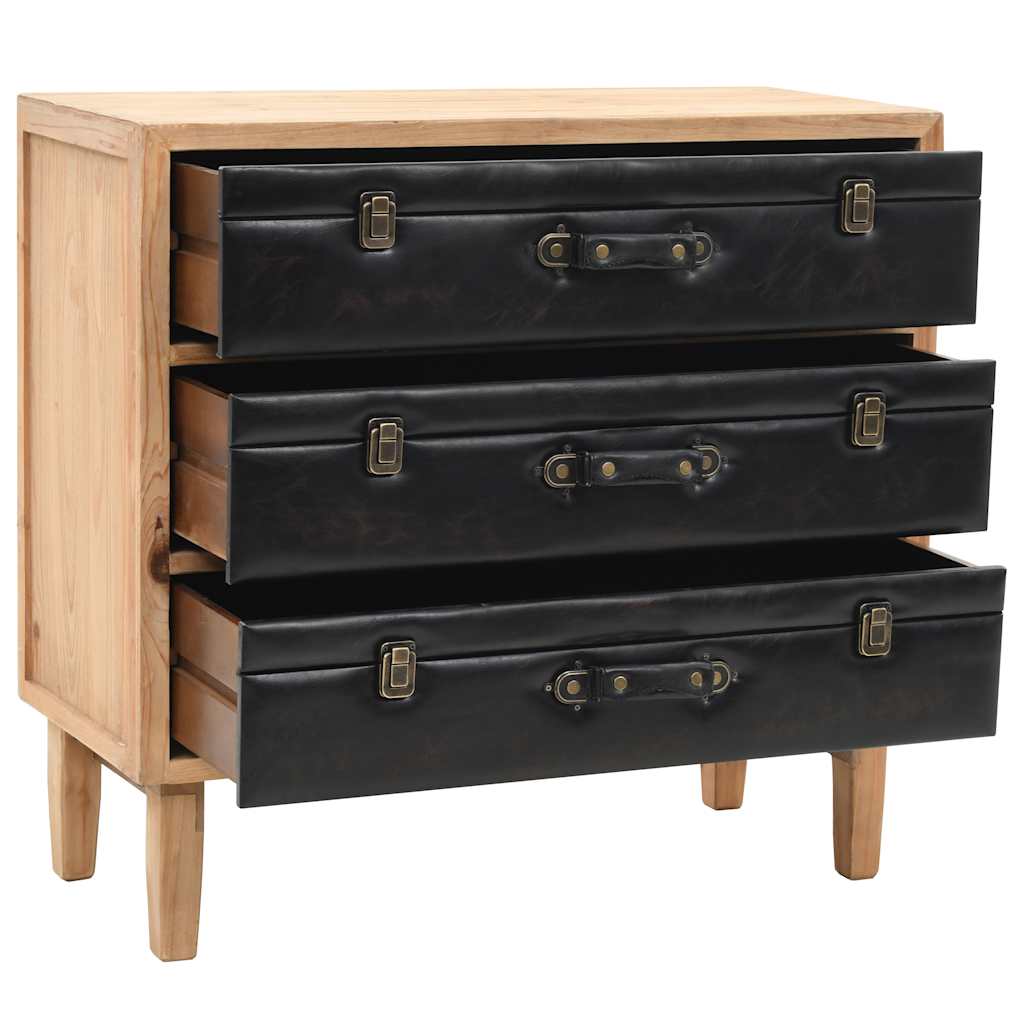 245778 vidaXL Drawer Cabinet Solid Fir Wood 80x36x75 cm