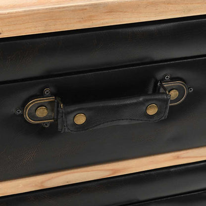 245778 vidaXL Drawer Cabinet Solid Fir Wood 80x36x75 cm
