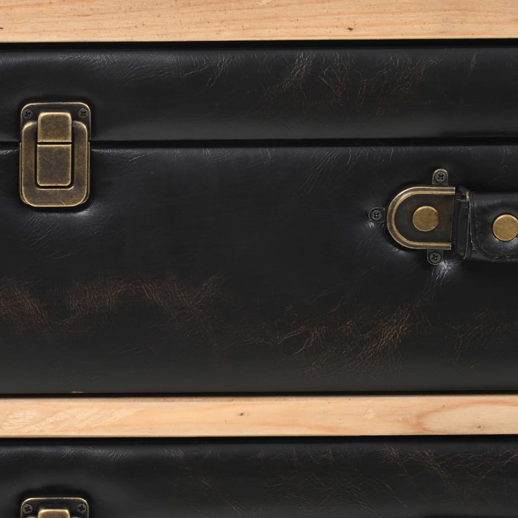 Drawer Cabinet | Natural wood with black details
