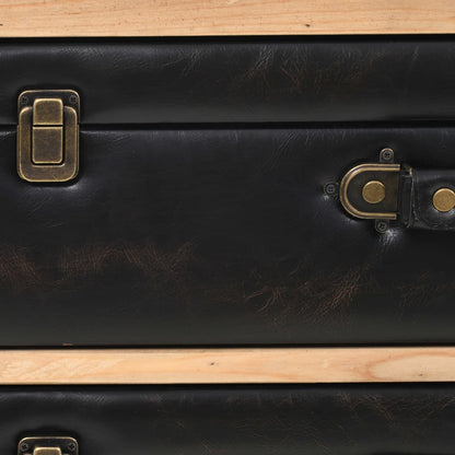 Drawer Cabinet | Natural wood with black details