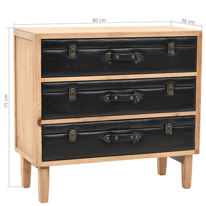 245778 vidaXL Drawer Cabinet Solid Fir Wood 80x36x75 cm