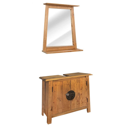 Bathroom Furniture Set | Natural wood | Solid pine wood | Medium