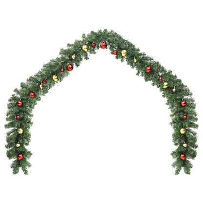 246407 vidaXL Christmas Garland Decorated with Baubles and LED Lights 10 m