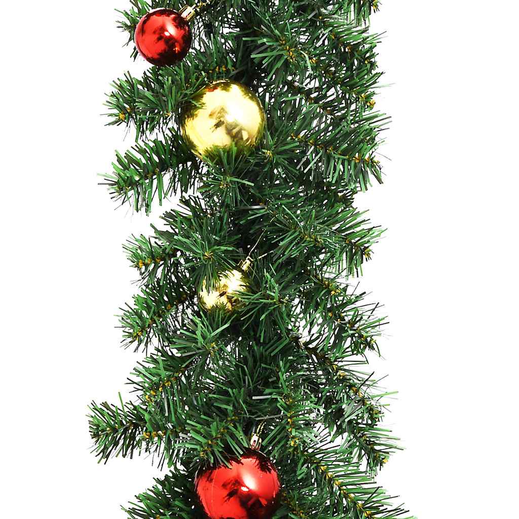 246407 vidaXL Christmas Garland Decorated with Baubles and LED Lights 10 m
