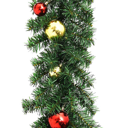 246407 vidaXL Christmas Garland Decorated with Baubles and LED Lights 10 m