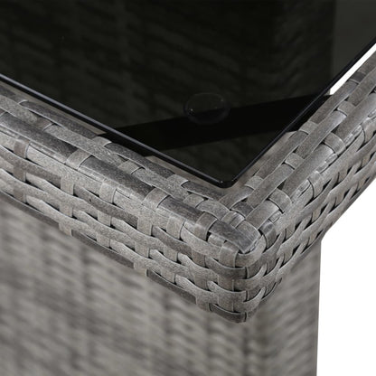 43941 vidaXL Garden Table 240x90x74 cm Poly Rattan and Glass