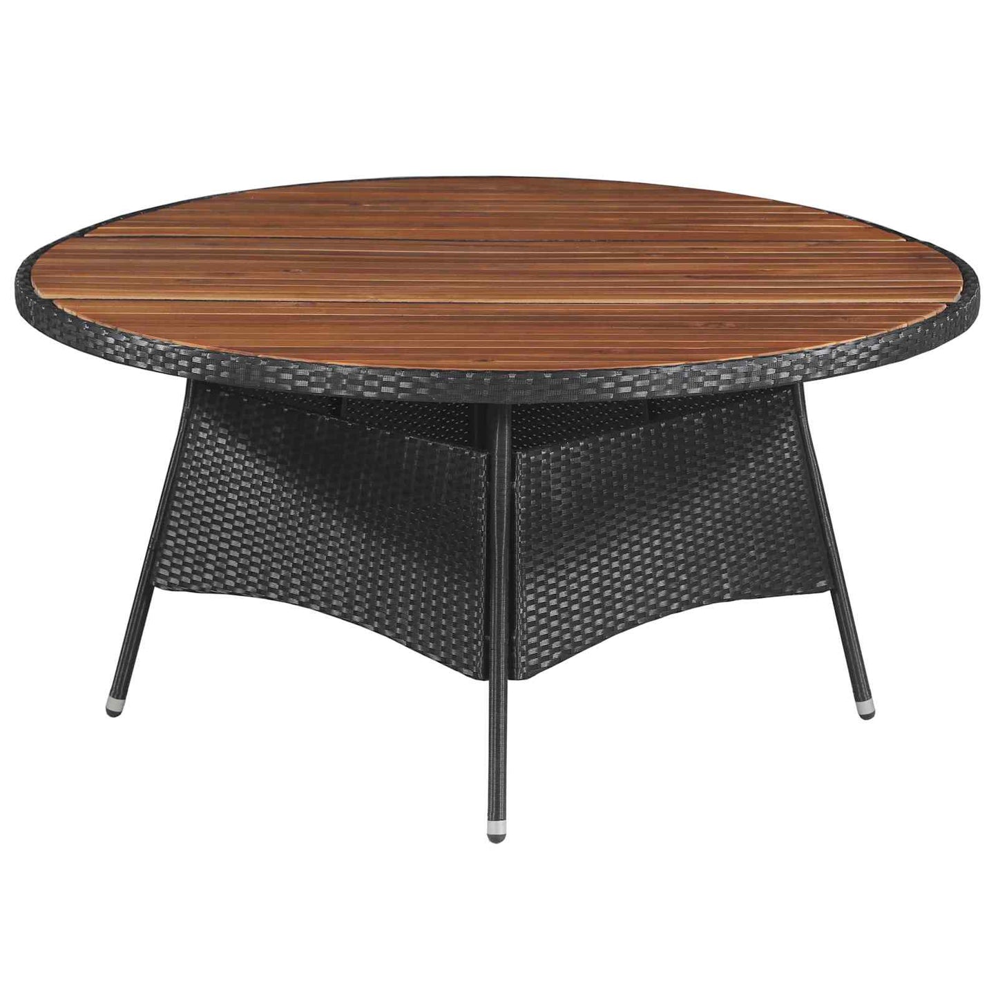 Furniture Sets 9 pcs Black and Cream Poly Rattan