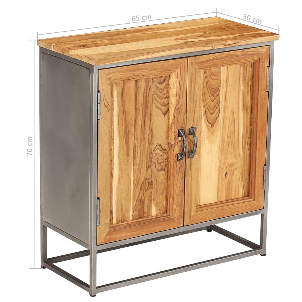 Sideboard Recycled Teak and Steel 65x30x70 cm