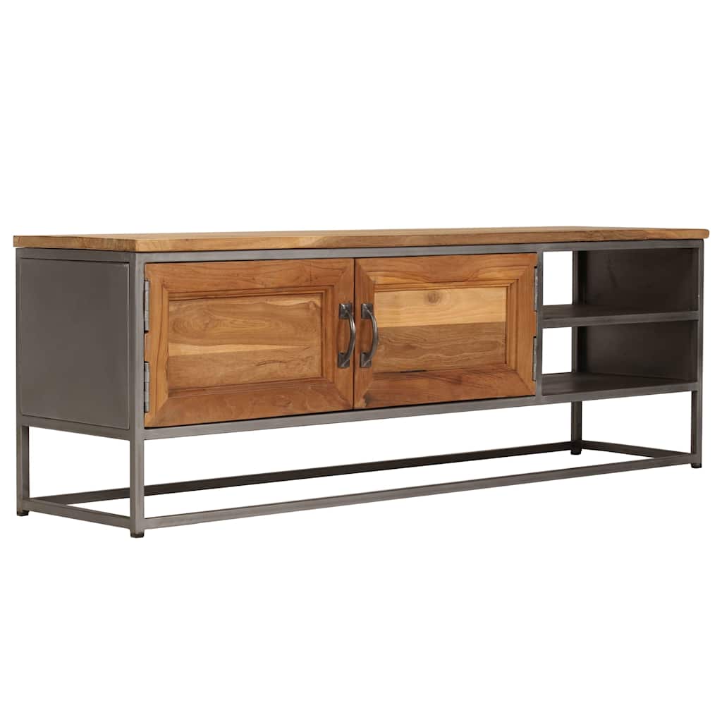 246281 vidaXL TV Cabinet Recycled Teak and Steel 120x30x40 cm