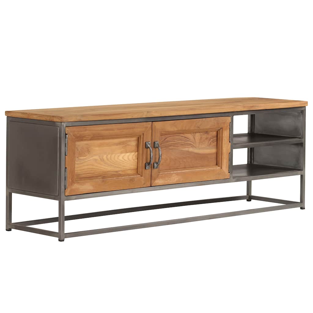 246281 vidaXL TV Cabinet Recycled Teak and Steel 120x30x40 cm