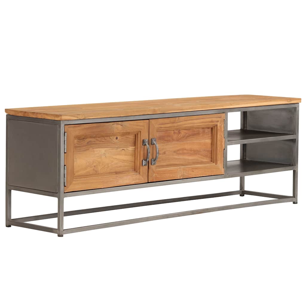 246281 vidaXL TV Cabinet Recycled Teak and Steel 120x30x40 cm